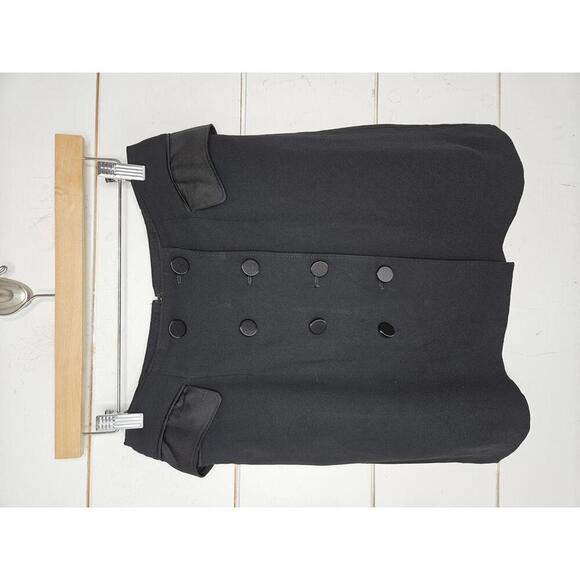 J Crew size 2 black "double breasted" mini skirt with satin buttons & pockets - Picture 1 of 5